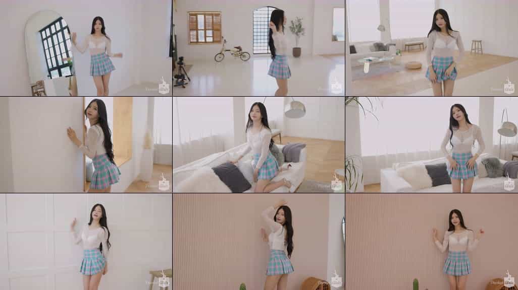 Skyblue Checkered Skirt Try-On, Yeonji, Pocket Girls, 연지, 포켓걸스, Yeah You – #00193插图