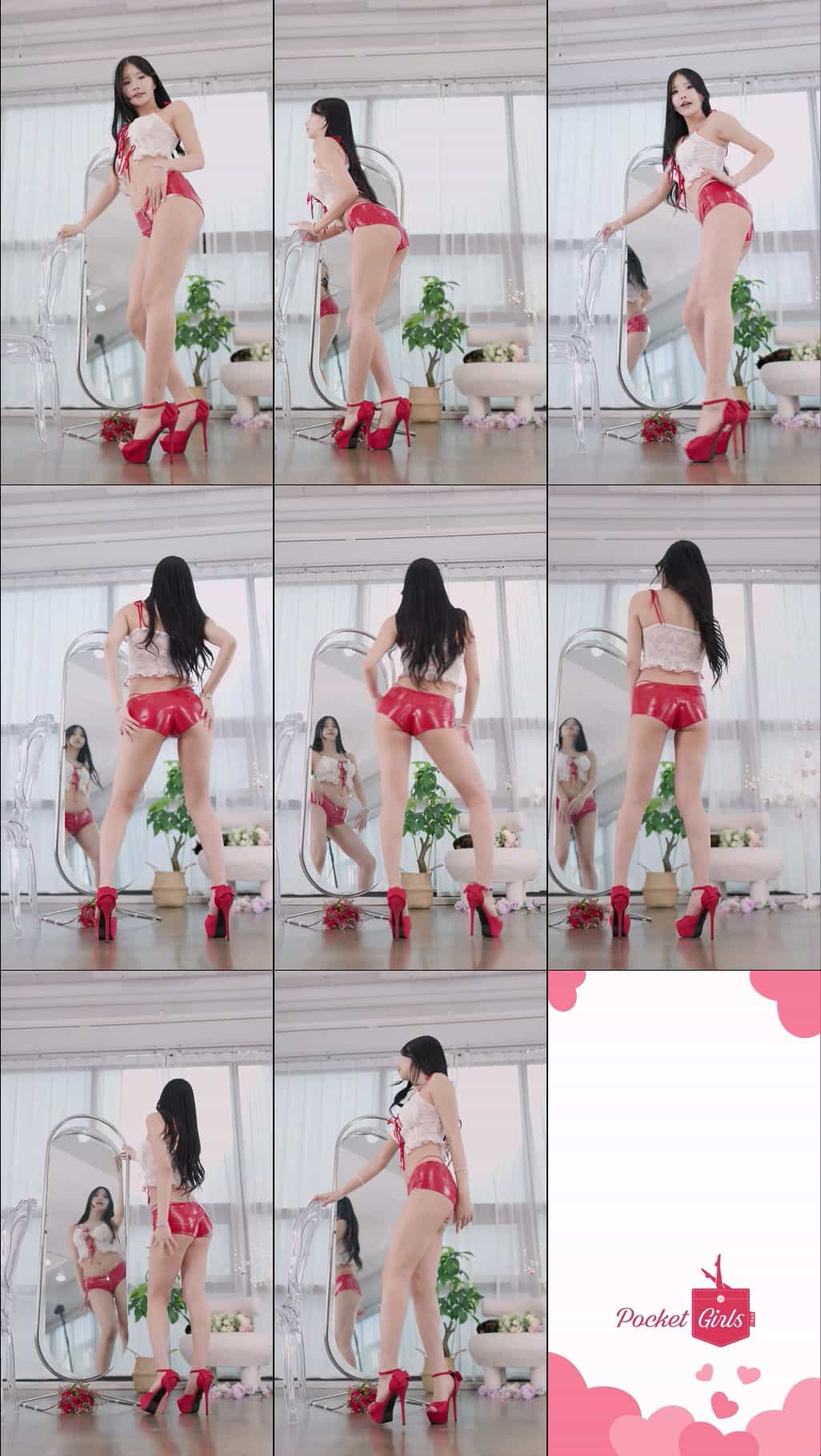 Red PU Shorts Dance Compilation, Yeonji, Pocket Girls, 연지, 포켓걸스 – #00411插图
