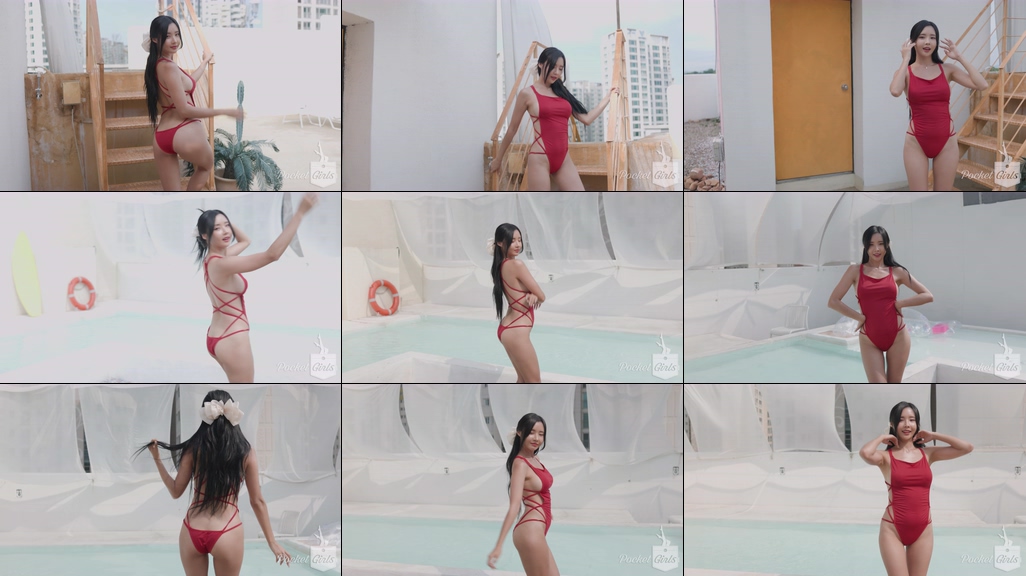 Red Backless Monokini Dance, Habin, Part.1a – #0942插图